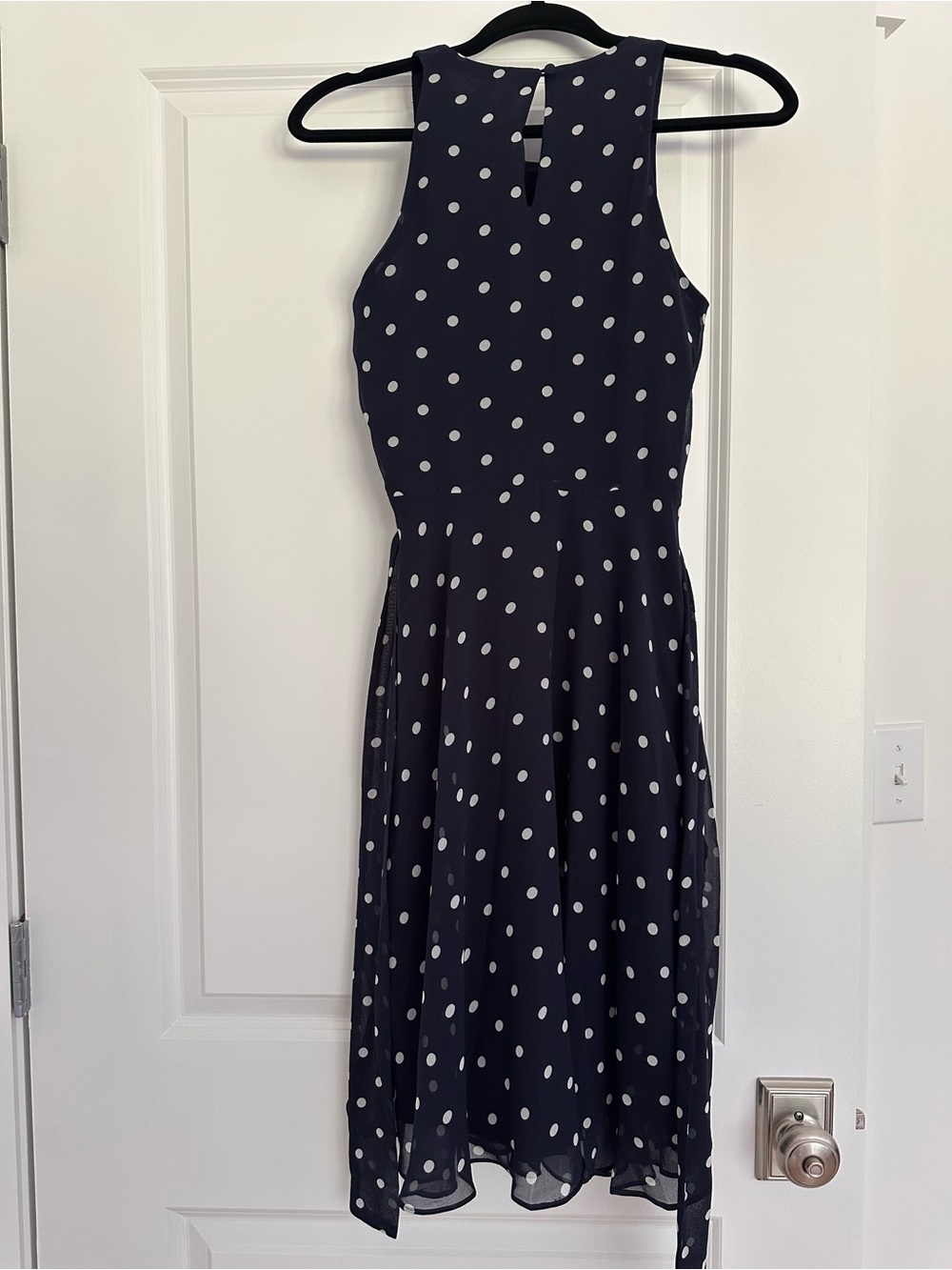 Banana Republic Navy Polka Dot Sleeveless Dress